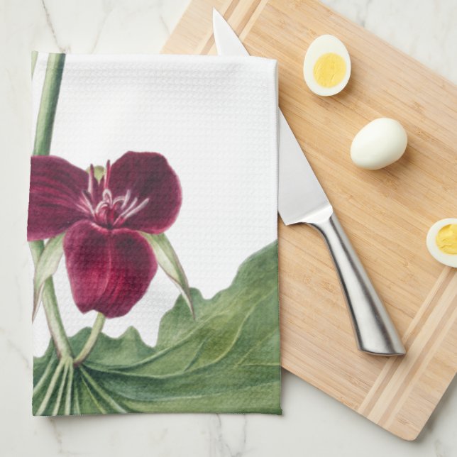Sweet Trillium Botanical  Kitchen Towel (Quarter Fold)
