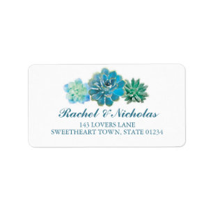 Sweet Trio Succulents Watercolor   ADDRESS Label