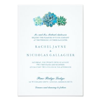 Sweet Trio Succulents | Wedding Card