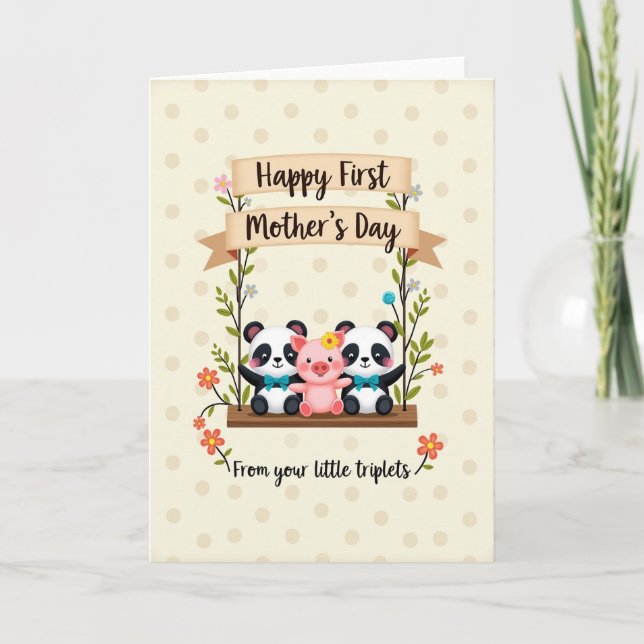 Sweet Triplets Mothers Day Card (Front)