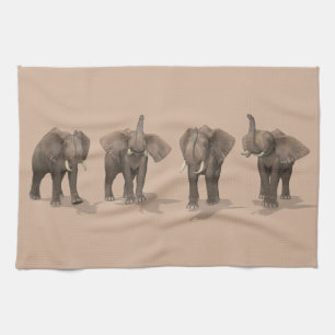 Sweet Trumpeting Elephants Quartet Towel