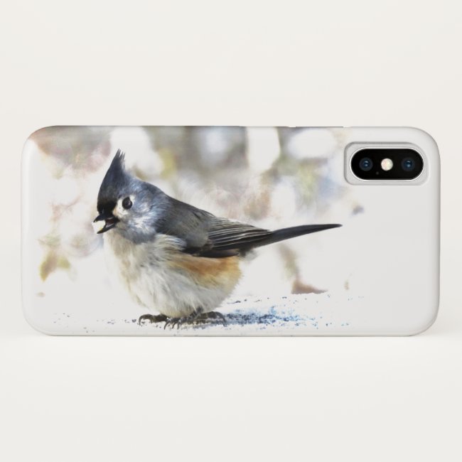 Sweet Tufted Titmouse Bird iPhone X Case