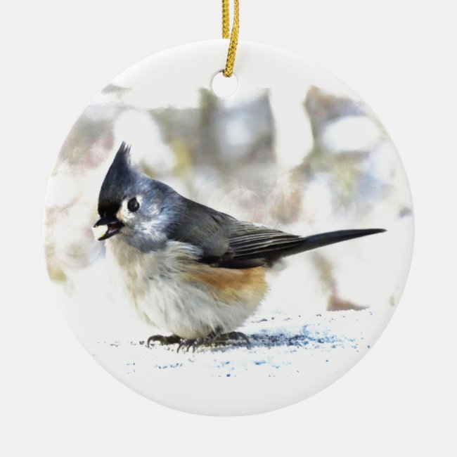 Sweet Tufted Titmouse Bird Ornament