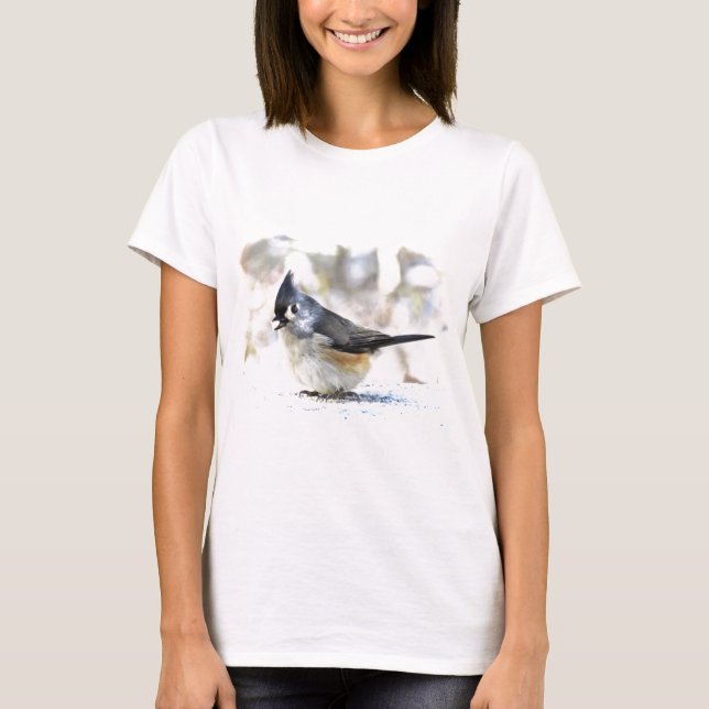 Sweet Tufted Titmouse Bird Shirt (Front)