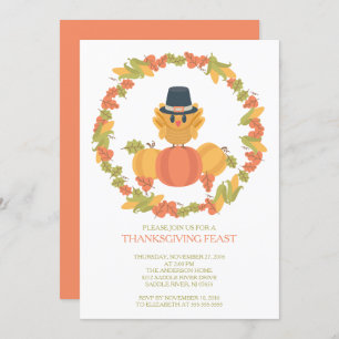 Sweet Turkey Day Thanksgiving Dinner Invitation
