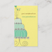 Sweet Turquoise Wedding Cake Custom Profile Card / (Back)
