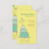 Sweet Turquoise Wedding Cake Custom Profile Card / (Front/Back)