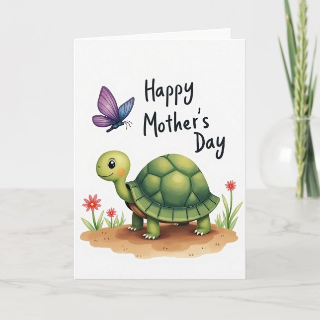Sweet Turtle Mother Day Card (Front)
