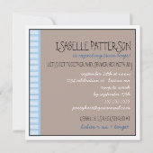 Sweet Twin Boy Two Carriage Baby Shower Invitation (Back)