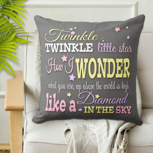 Sweet Twinkle Star Baby Nursery Throw Pillow