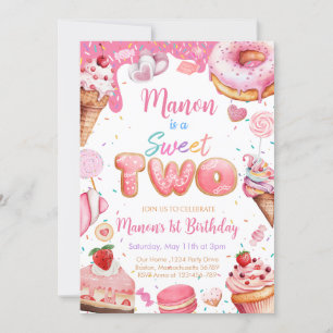 Sweet Two Birthday Girl Invitation