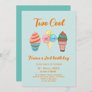 Sweet & Two Cool 2nd Birthday Invitation