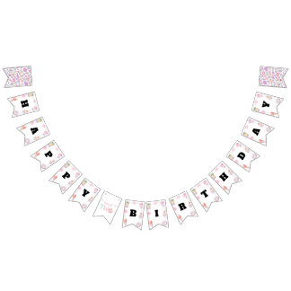 Sweet Two Pastel Dessert 2nd Birthday Bunting Flags