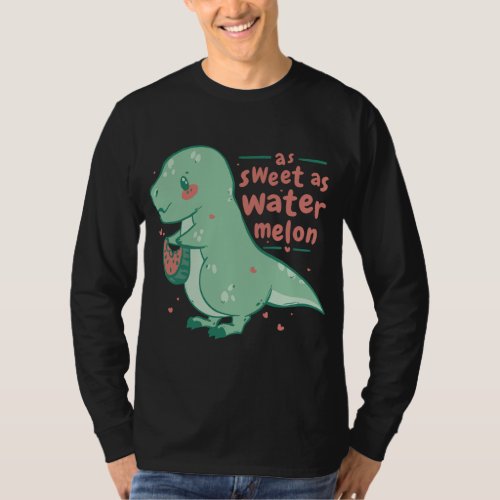 Sweet Tyrannosaurus Rex Watermelon Cartoon Cute Di T_Shirt