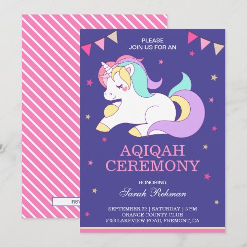 Sweet Unicorn Baby Girl Aqiqah