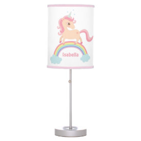 Sweet Unicorn on Rainbow Girls Room Decor Lamp