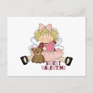 sweet valentine blond little girl cutie holiday postcard