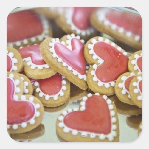 sweet valentine cookies in a tin biscuit box square sticker