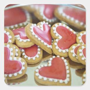 sweet valentine cookies in a tin biscuit box square sticker