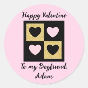 sweet valentine couple personalized customize  classic round sticker
