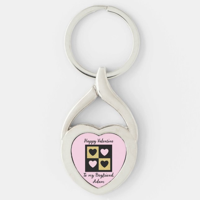 sweet valentine couple personalized customize keychain (Front)
