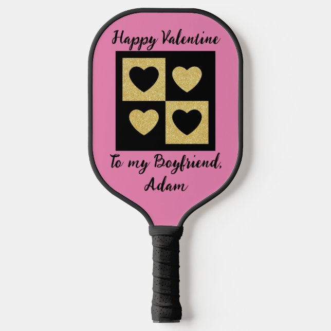 sweet valentine couple personalized customize pickleball paddle (Front)