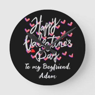 sweet valentine couple personalized customize round clock