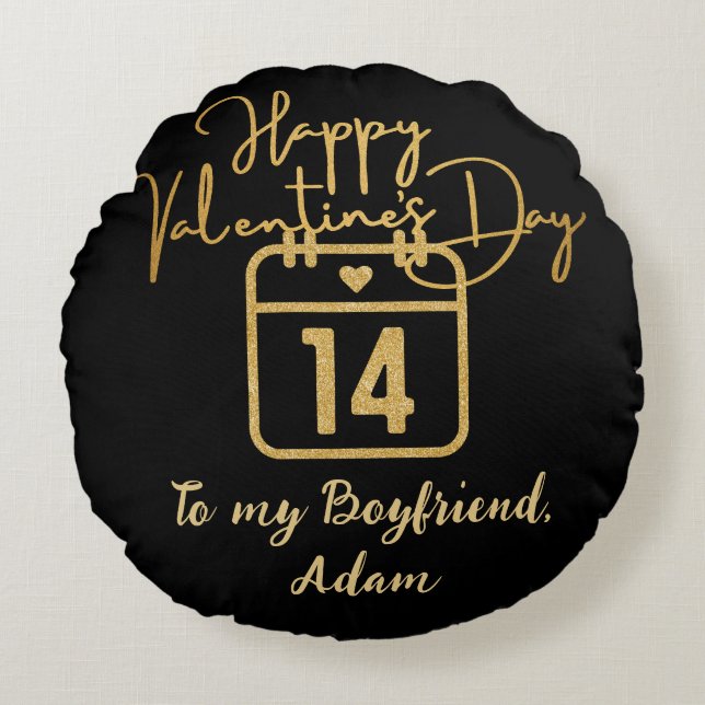 sweet valentine couple personalized customize round pillow (Front)