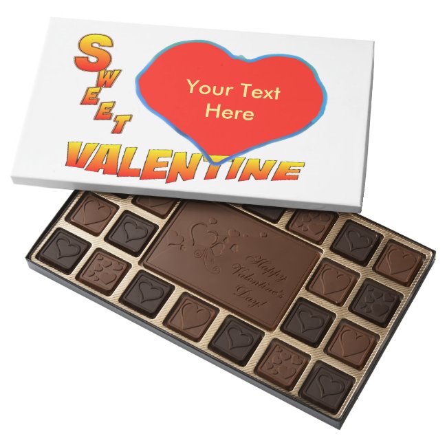 Sweet Valentine Cust. Red Heart Chocolate Box