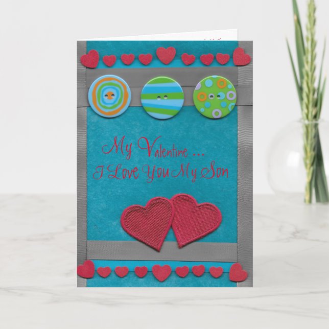 Sweet Valentine for that Special Son from mom Holiday Card (Front)