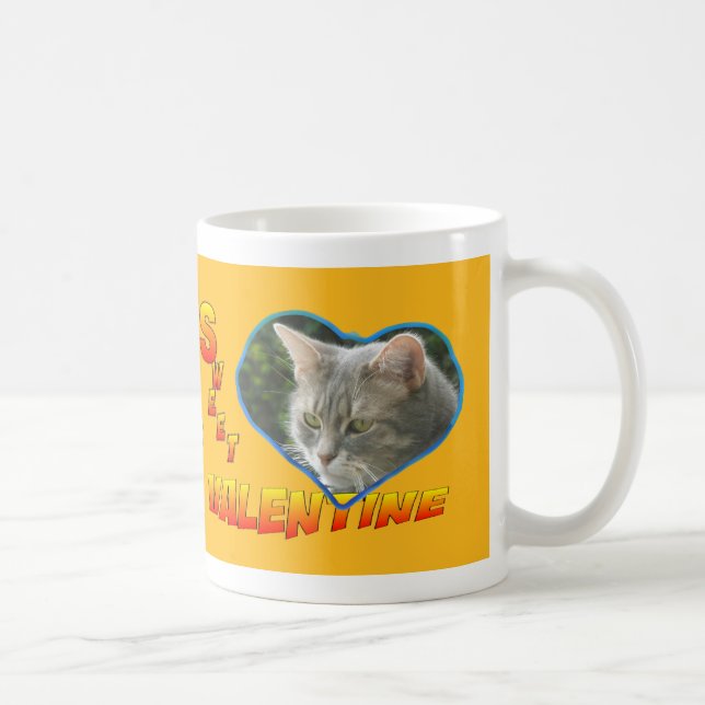 Sweet Valentine Heart Photo Coffee Mug Orange (Right)