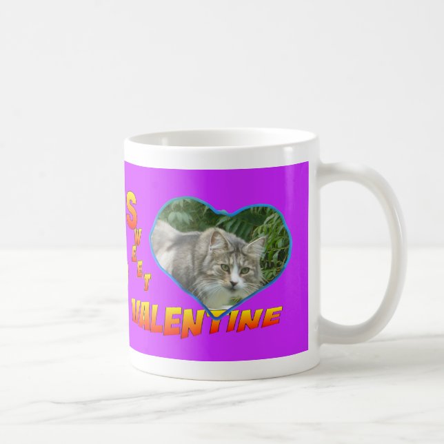 Sweet Valentine Heart Photo Coffee Mug Purple (Right)
