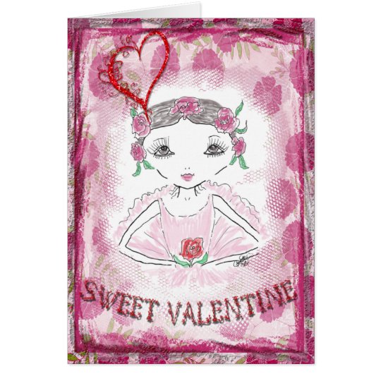 Sweet Valentine Little Ballerina Card