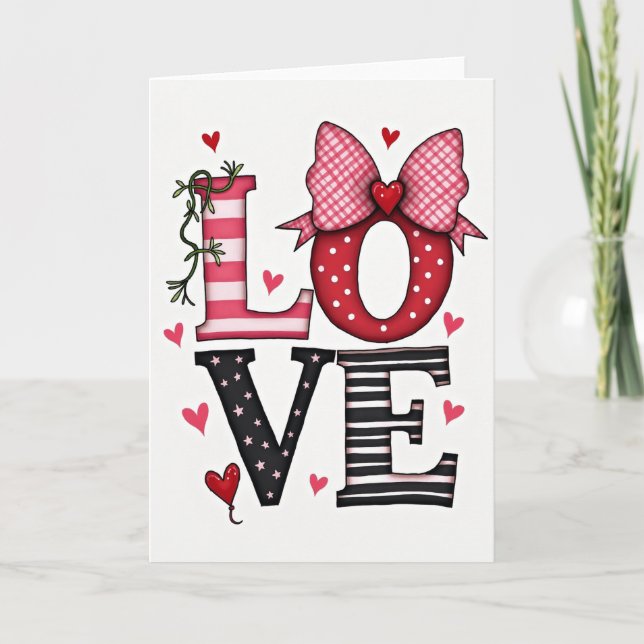 Sweet Valentine Love Hearts Card (Front)