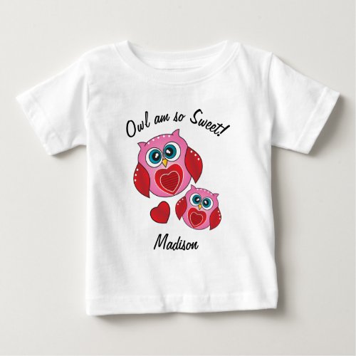 Sweet Valentine Owls Baby T_Shirt
