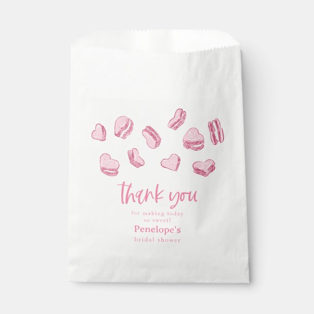 Sweet Valentine Pink Hearts Bridal Shower  Favor Bag (Front)