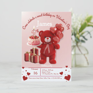 Sweet Valentine’s Birthday Invite – 7th Birthday