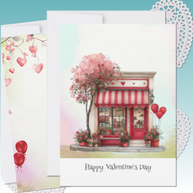 Sweet Valentine Shop Flat Holiday Card (Creator Uploaded)