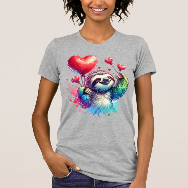 Sweet Valentine Sloth T-Shirt (Front)