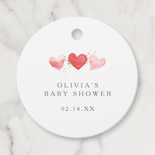 Sweet Valentine Sweetheart Hearts Baby Shower Favor Tags