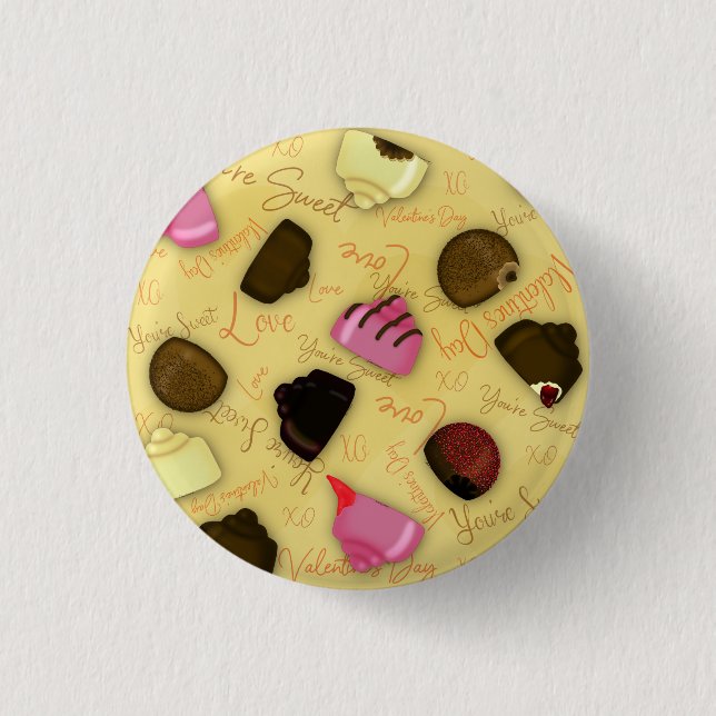 Sweet Valentine - Valentine's Day Candy Pattern Button (Front)