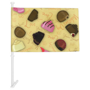 Sweet Valentine - Valentine's Day Candy Pattern Car Flag