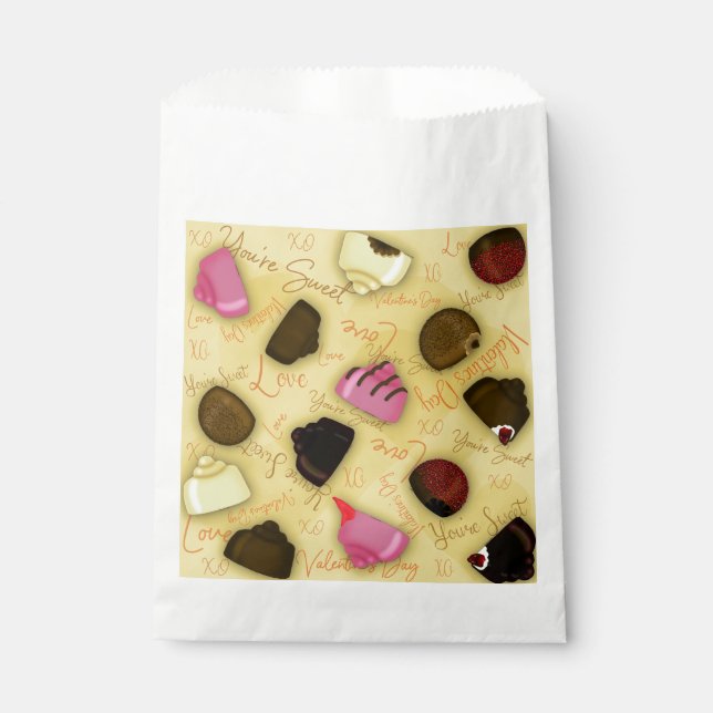 Sweet Valentine - Valentine's Day Candy Pattern Favor Bag (Front)