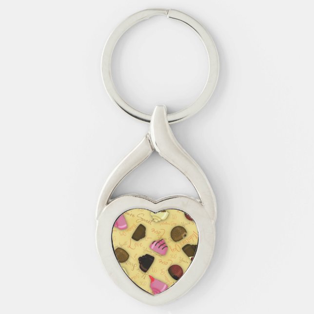 Sweet Valentine - Valentine's Day Candy Pattern Keychain (Front)