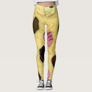 Sweet Valentine - Valentine's Day Candy Pattern Leggings