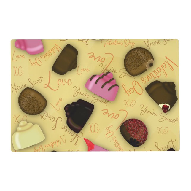 Sweet Valentine - Valentine's Day Candy Pattern Placemat (Front)
