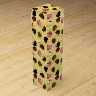Sweet Valentine - Valentine's Day Candy Pattern Wine Box