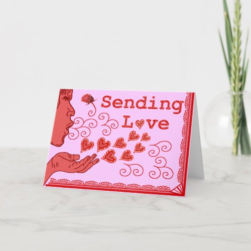 Sweet Valentines Birthday Missing You Love Holiday Card