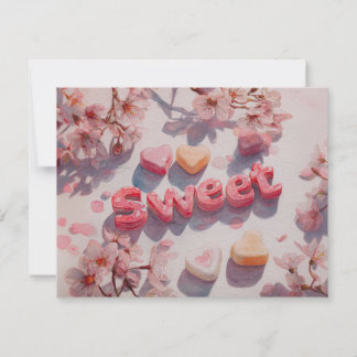Sweet Valentines Day Card with Cherry blossom