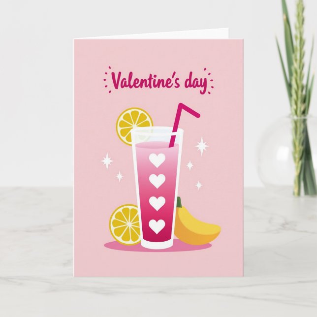 Sweet Valentines Day Drink Card (Front)